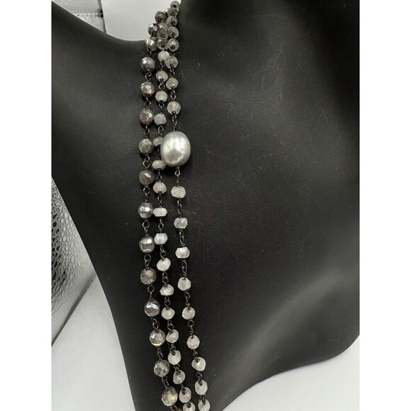 Chan Luu Sterling Silver 925 Mixed Pearls Beaded Long Necklace Boho 44.4g - Picture 3 of 7